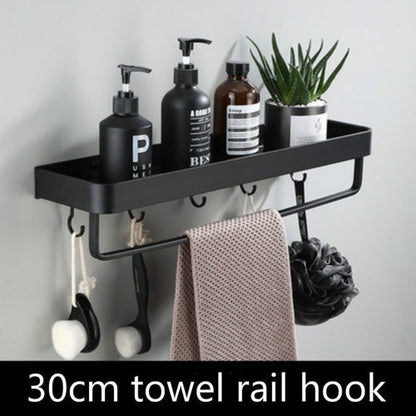 Bathroom Shelf No Drill Organizer Shower Storage Rack Black Corner