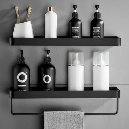 Bathroom Shelf No Drill Organizer Shower Storage Rack Black Corner